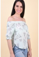 Bluza Dama Vero Moda Sally 3/4 Off Shoulder Bok Choy